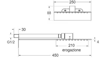 SANDWICH CRIPD041 - Wall-mounted rectangular overhead shower with anti-lime system by CRISTINA Rubinetterie - view 3